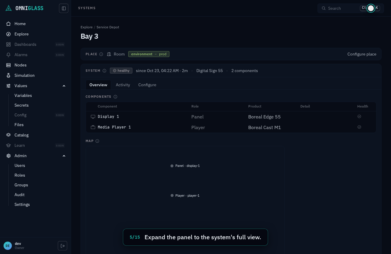Step 5: Expand the panel to the system's full view.