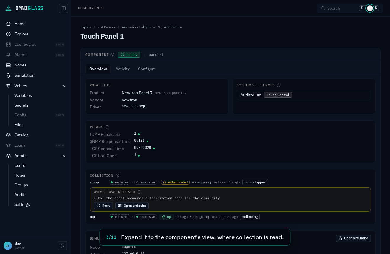 Step 3: Expand it to the component's view, where collection is read.
