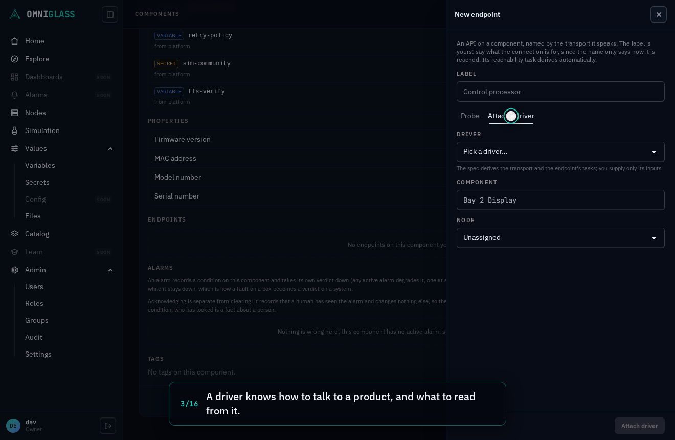 Step 3: A driver knows how to talk to a product, and what to read from it.